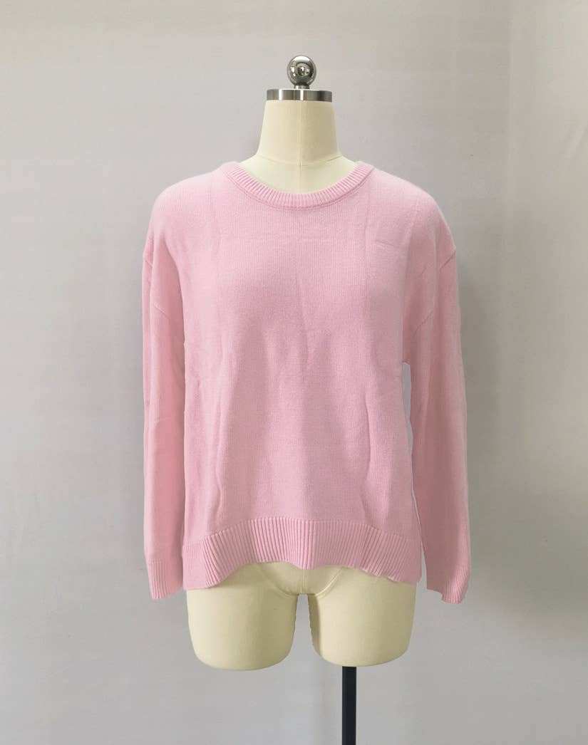 Sweet round-neck casual pullover sweater
