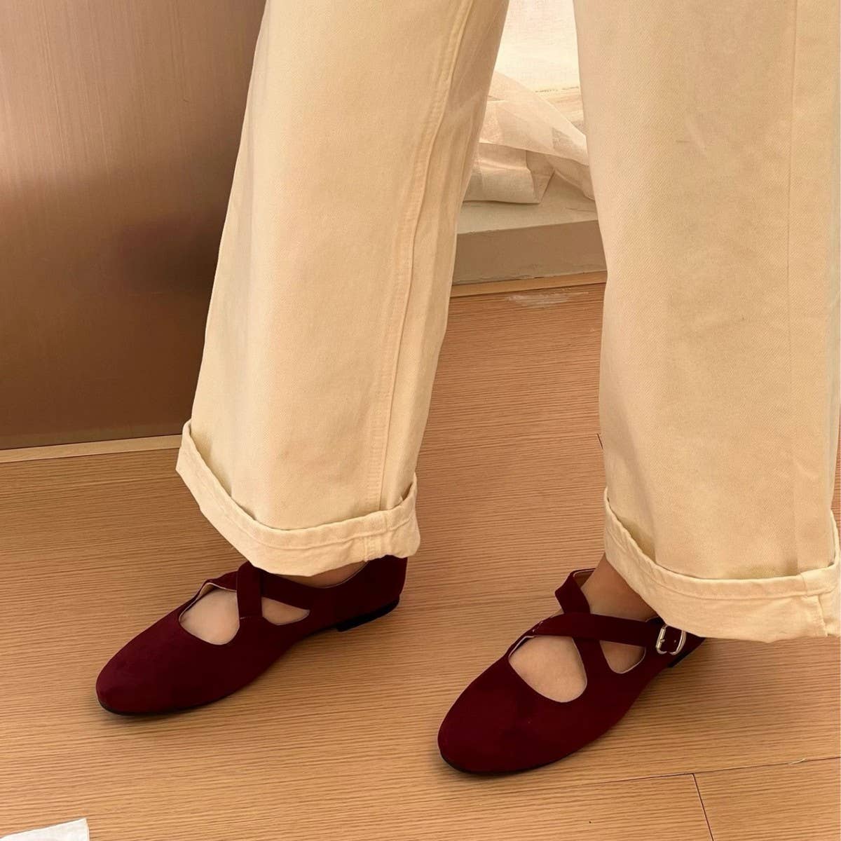 Suede Cross Strap Hidden Wedge Mary Janes_CWSHF0131