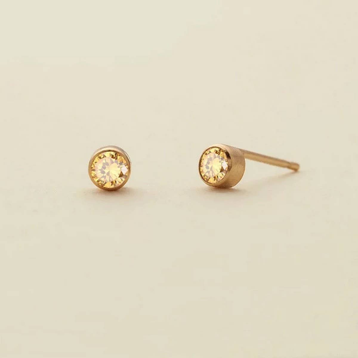 December Simple Colored Zirconia Earrings