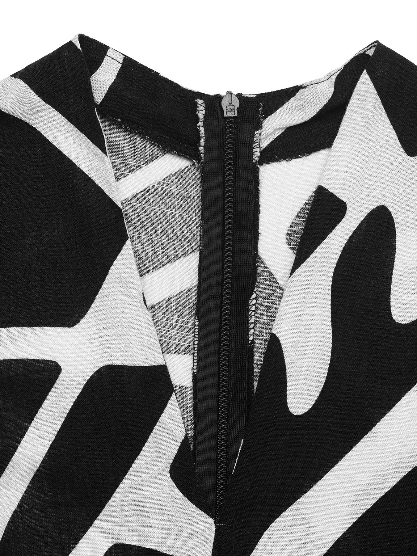 V-neck commuter sleeveless printed jumpsuit