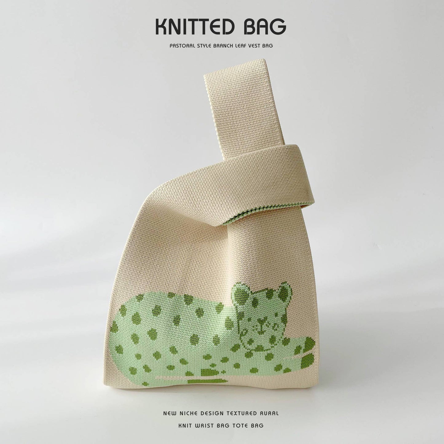 Versatile commuter knit single-shoulder handbag