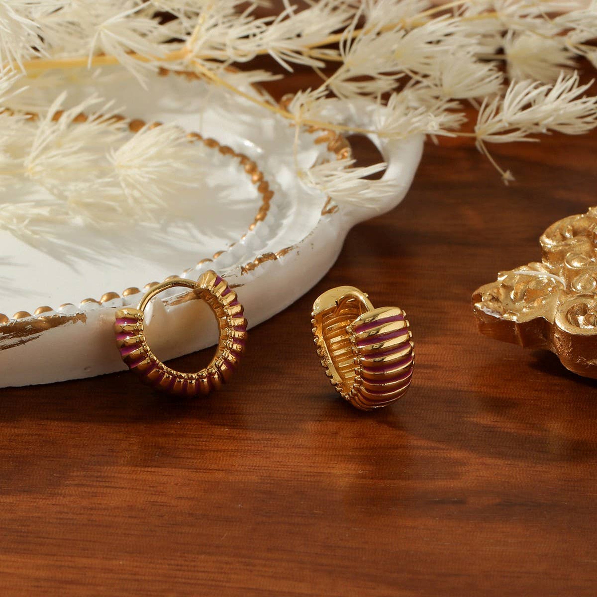 PERSONALIZED COLORFUL STRIPED OIL DROP EARRINGS_CWMM3608