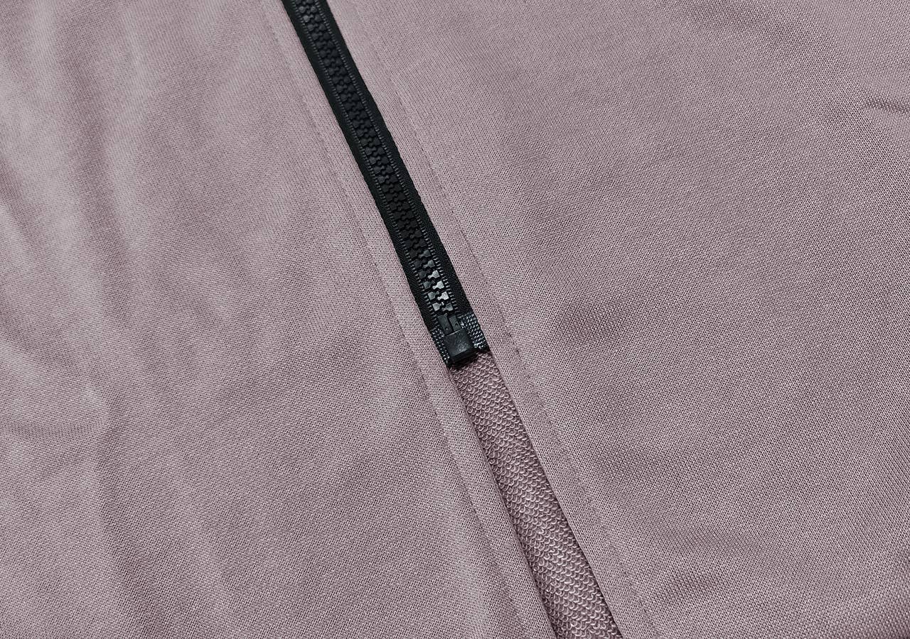 SOLID COLOR HIGH-WAISTED HOODED ZIP-UP CARDIGAN