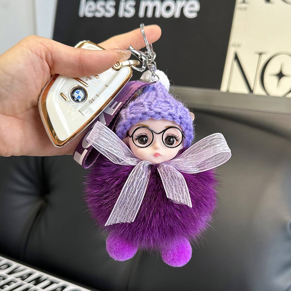 CUTE PLUSH DOLL CAR KEYCHAIN BAG PENDANT GIFT