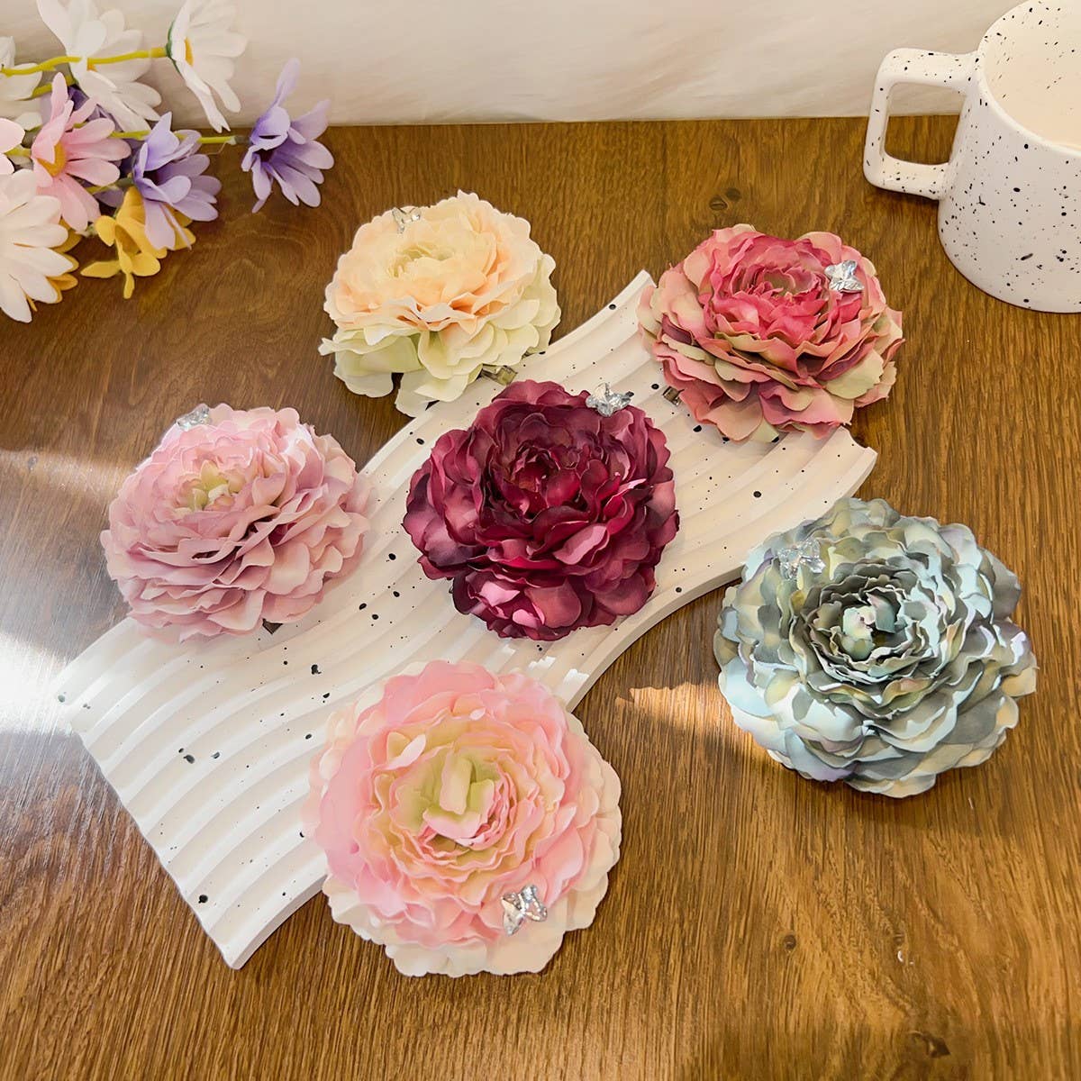 ARTIFICIAL FLOWER ROSE BEAUTIFUL HAIRPIN_CWAHA1506