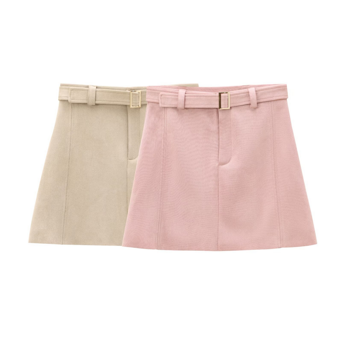 Suede Mini Skirt for Women, French Chic Style_CWDSD8342