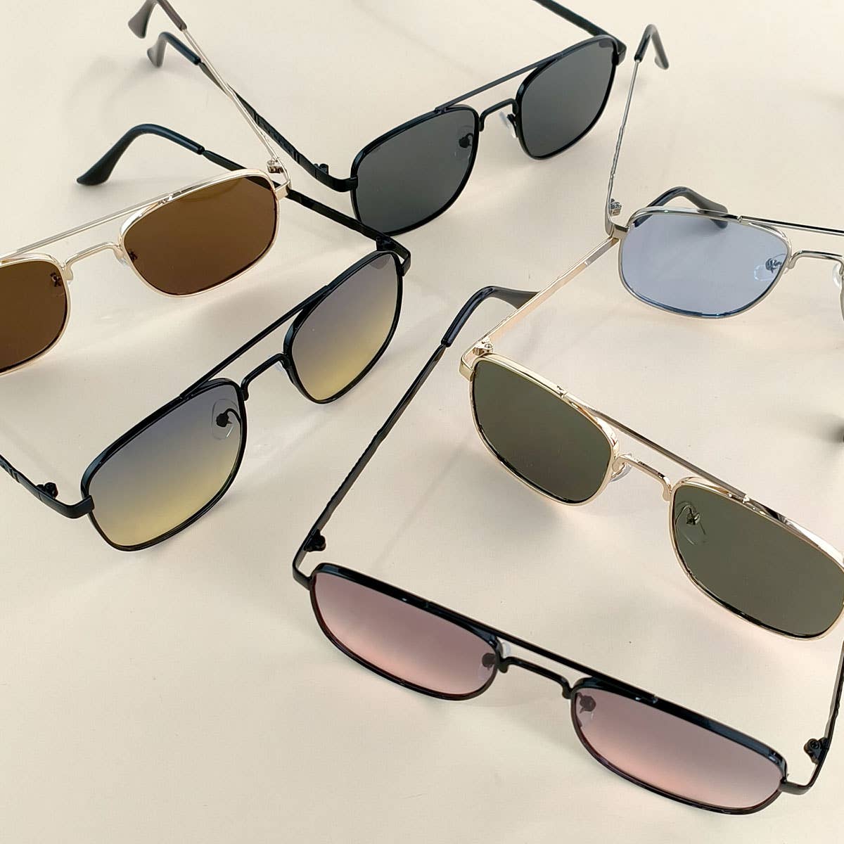 FLAT TOP FRAME SQUARE SUNGLASSES