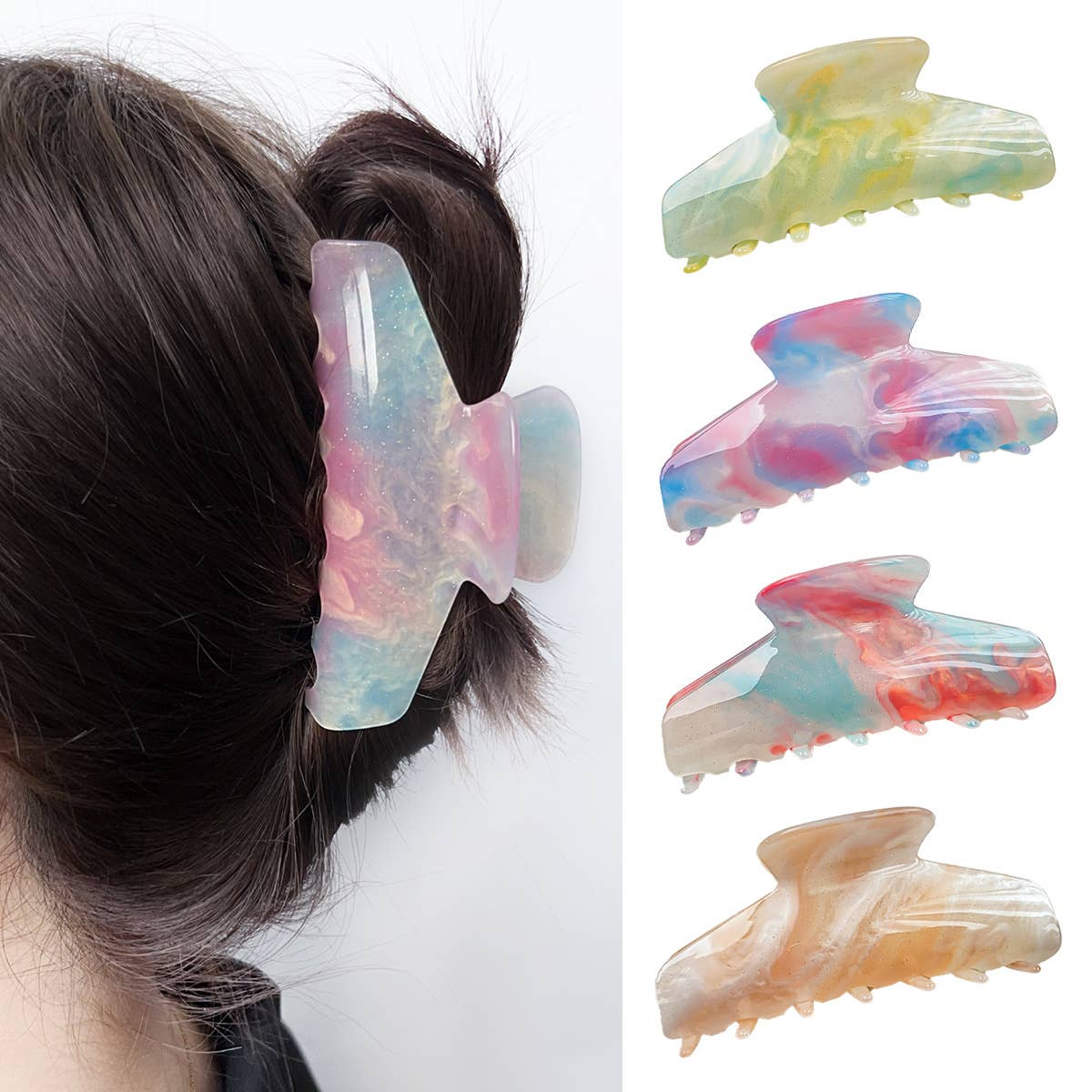 Sweet elegant color-changing acrylic shark clip