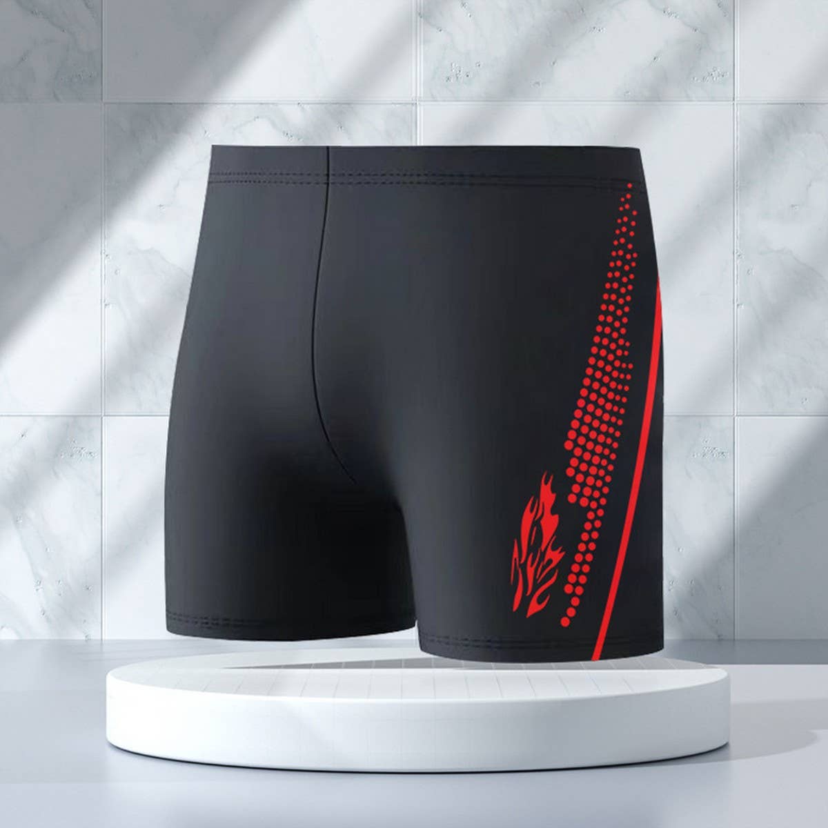 Men's High Waist Quick Dry Swim Trunks Plus Size