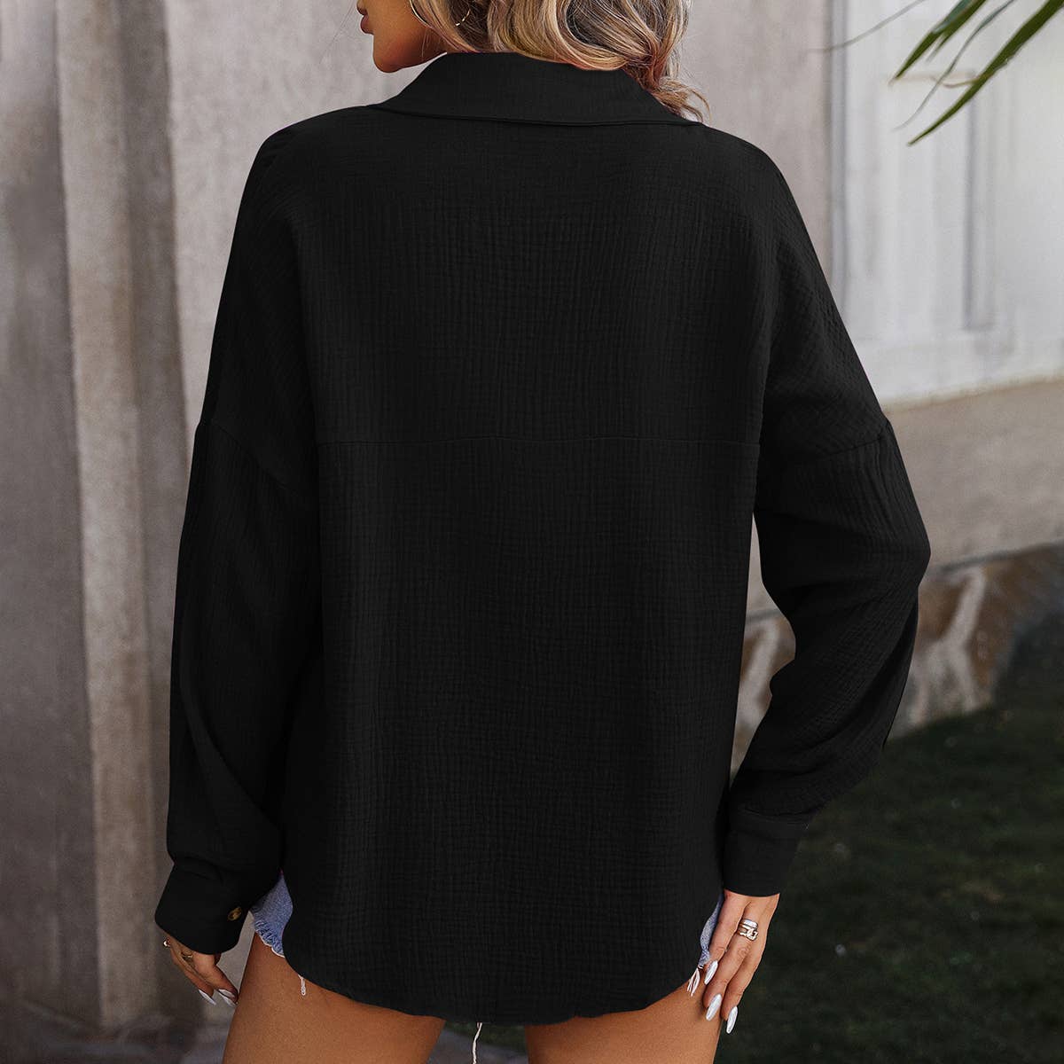 WOMEN'S LOOSE SINGLE BREASTED LONG SLEEVED SHIRT_CWTBLL0773