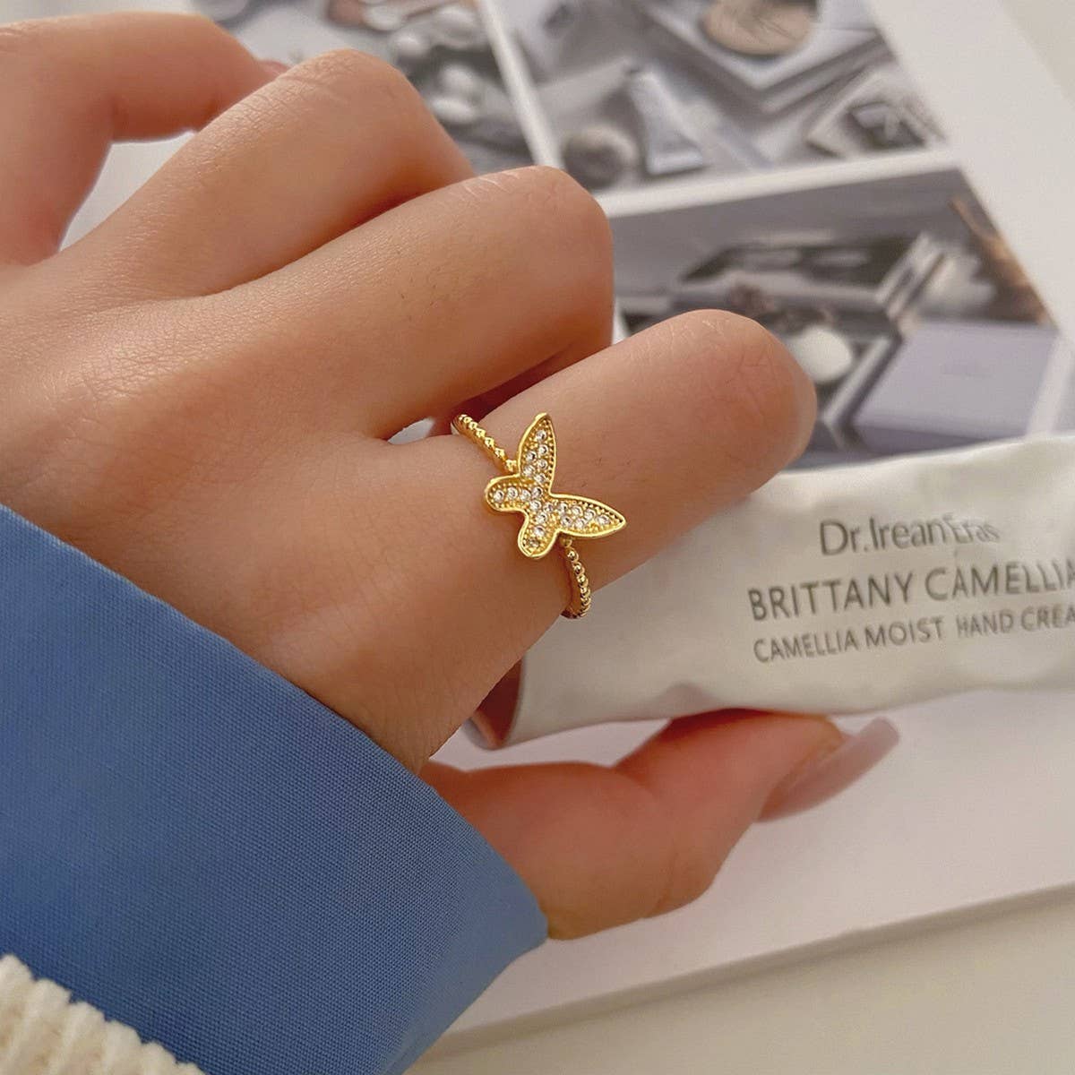 SUPER SHINY ZIRCON BUTTERFLY LOVE RING FOR WOMEN