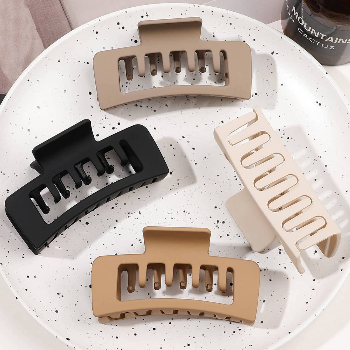 Matte Square Hair Claw - Minimalist Shark Clip