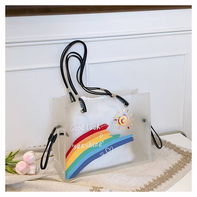 Fashionable pvc transparent jelly tote bag