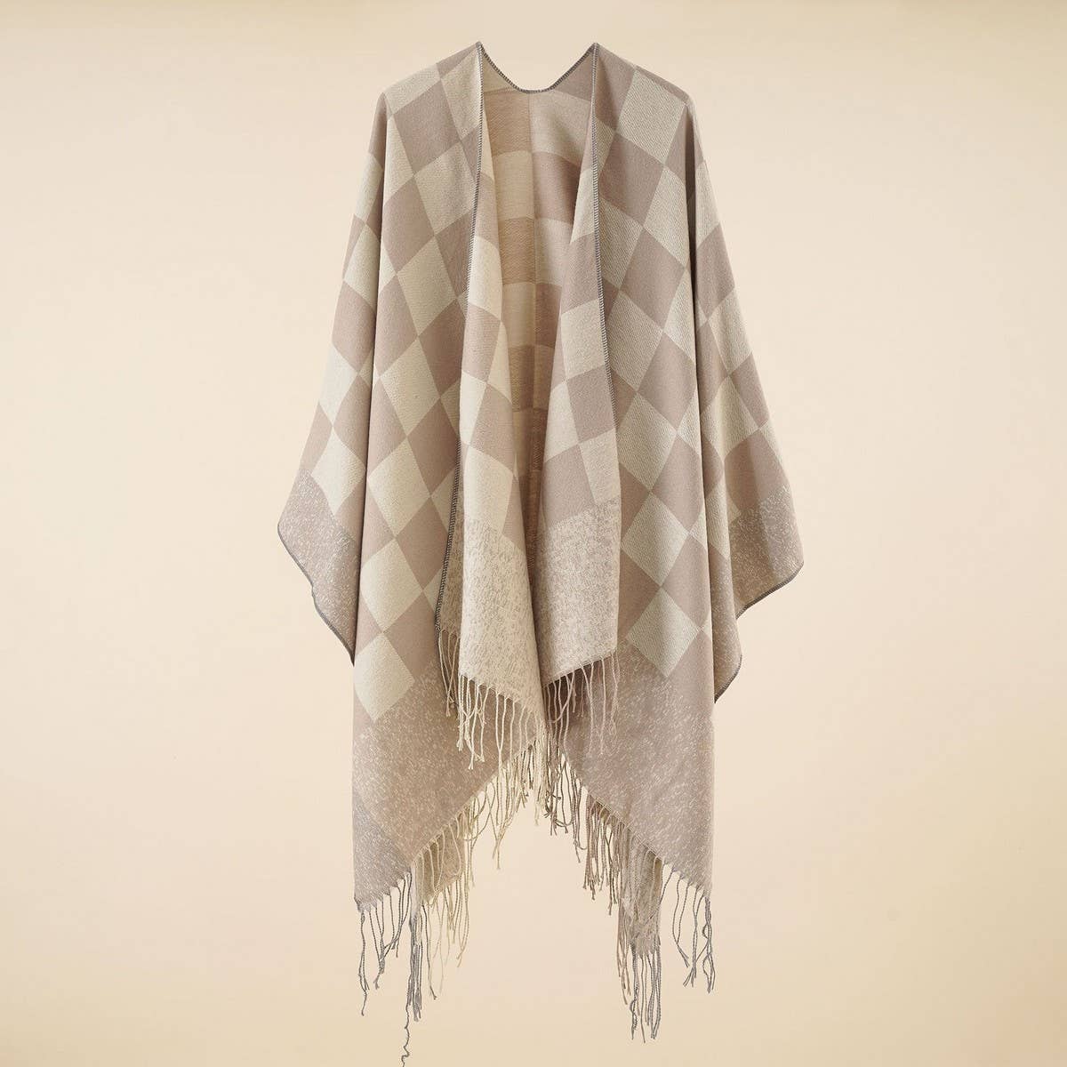 NEW WARM OUTERWEAR PLAID TASSEL SIMPLE SHAWL_CWMM2092