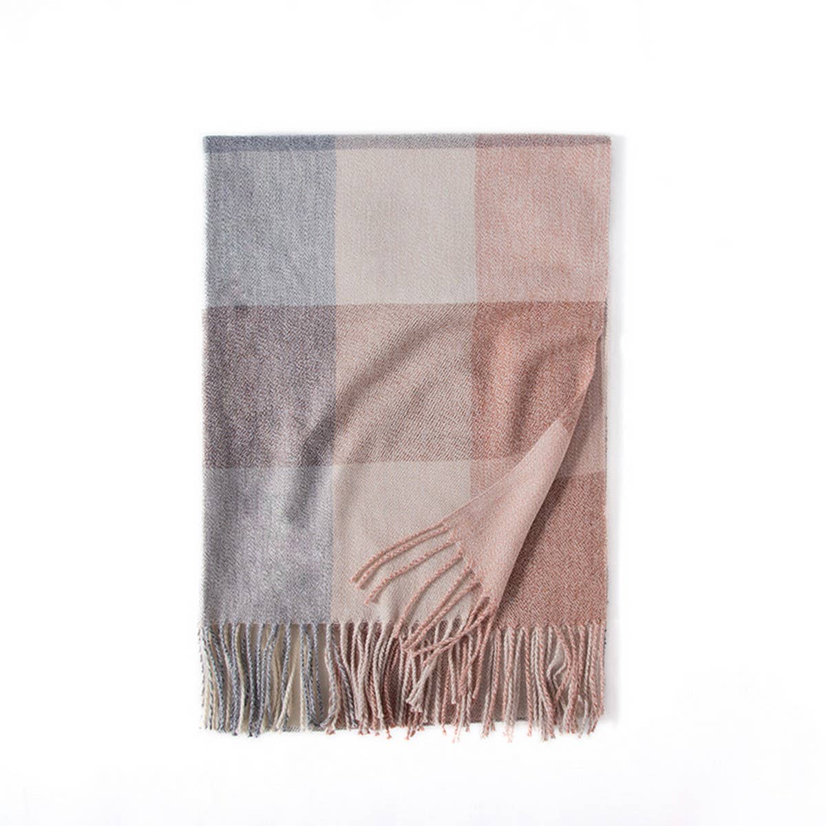 WINTER THICK WARM SHAWL KNIT LARGE PLAID SCARF