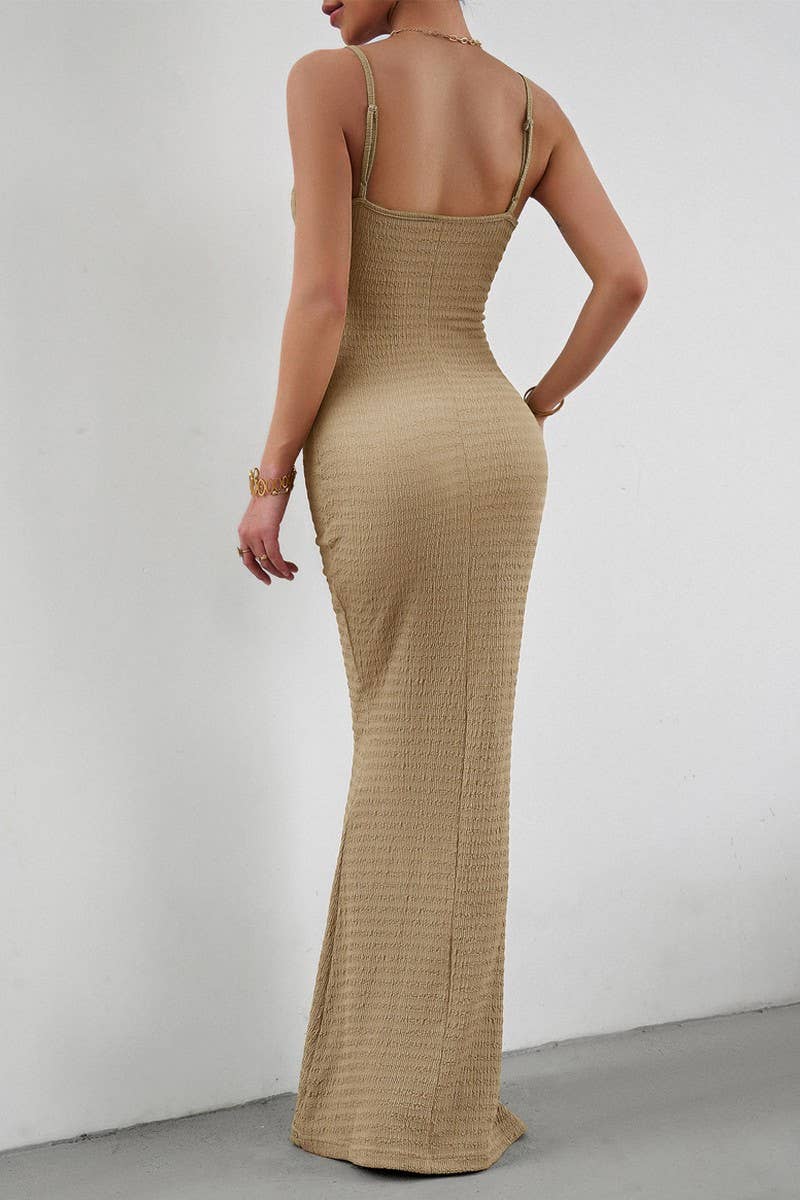 CWDMD4610_SEXY HIP-HUGGING SLIM FIT KNITTED SUSPENDER DRESS