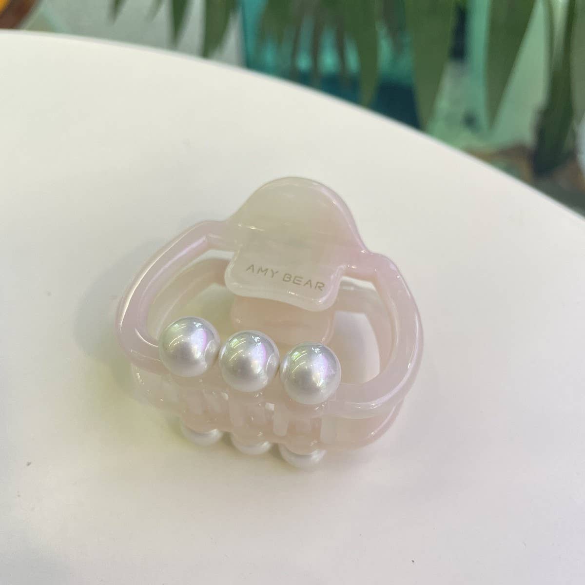 Pearl Accent Hair Claw, Thick Square Elegant Clip_CWASC1600