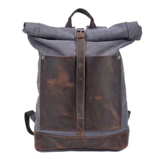 Vintage Waxed Canvas Roll Top Backpack_CWAB5547