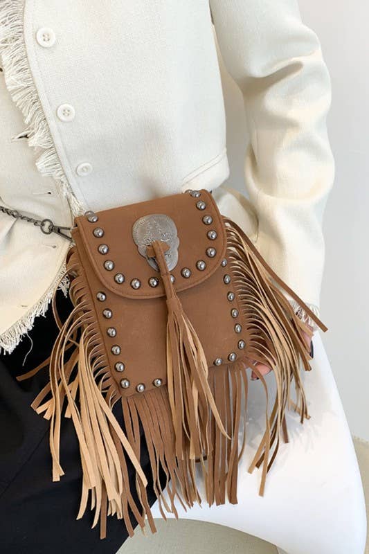TASSEL POINT ONE SHOULDER BAG WITH FRINGE_CUAB0038