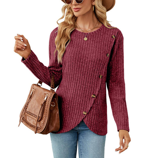 LONG SLEEVE CREW-NECK TULIP HEM KNIT BASE