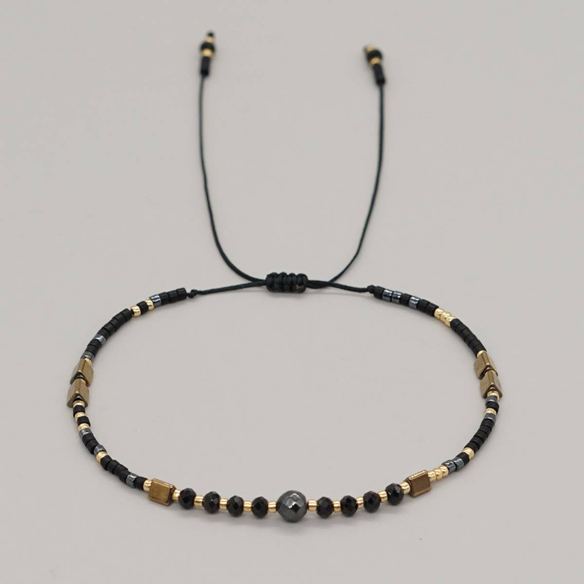 RICE BEAD HAND-WOVEN SEMI-PRECIOUS STONE BRACELET