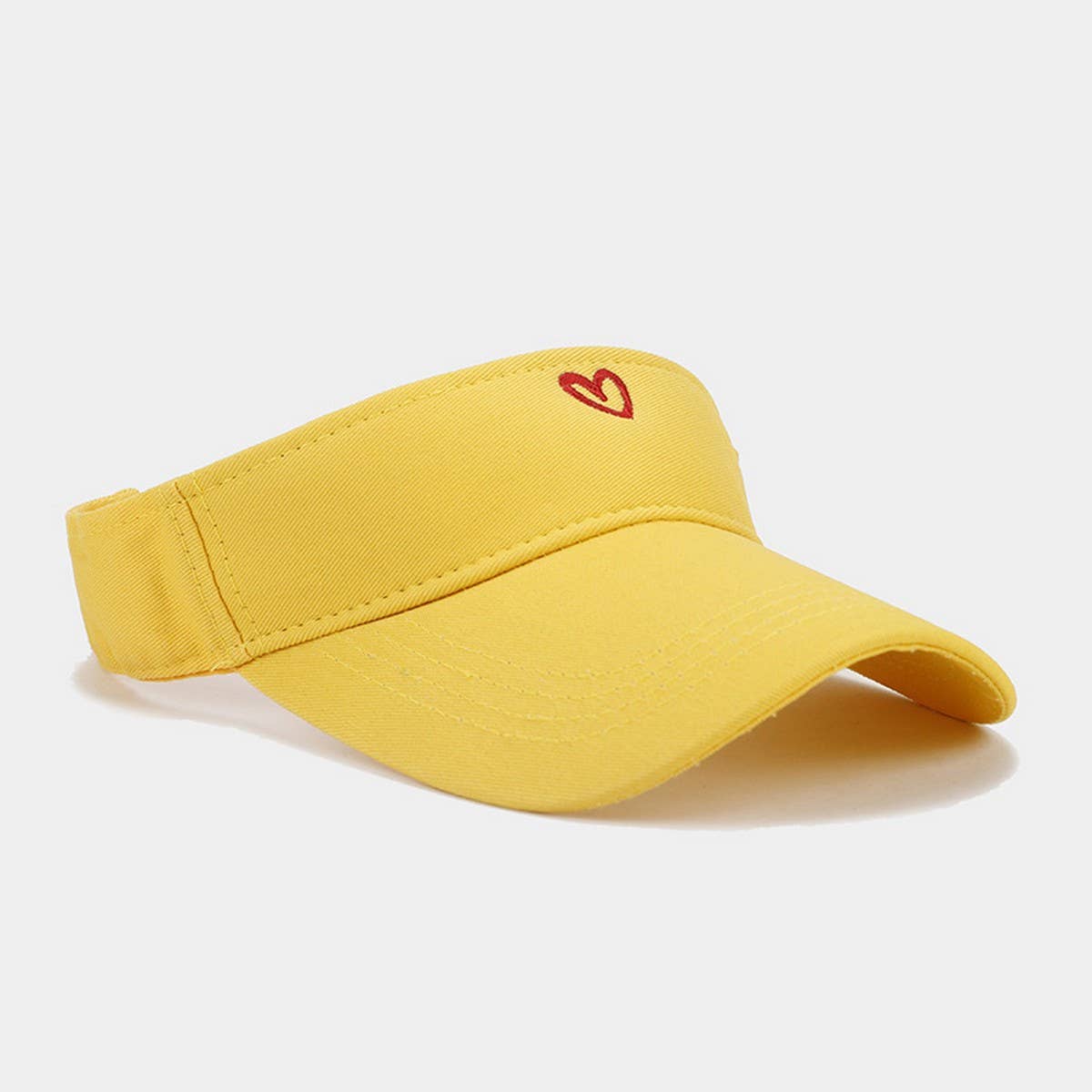 Heart Embroidered Visor - Summer Sun Hat_CWAH3290