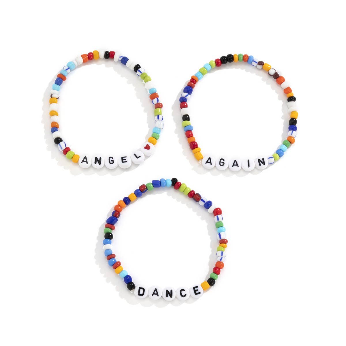 LETTER MIXED COLOR MACARON BEADED BRACELET_CWAJE1498