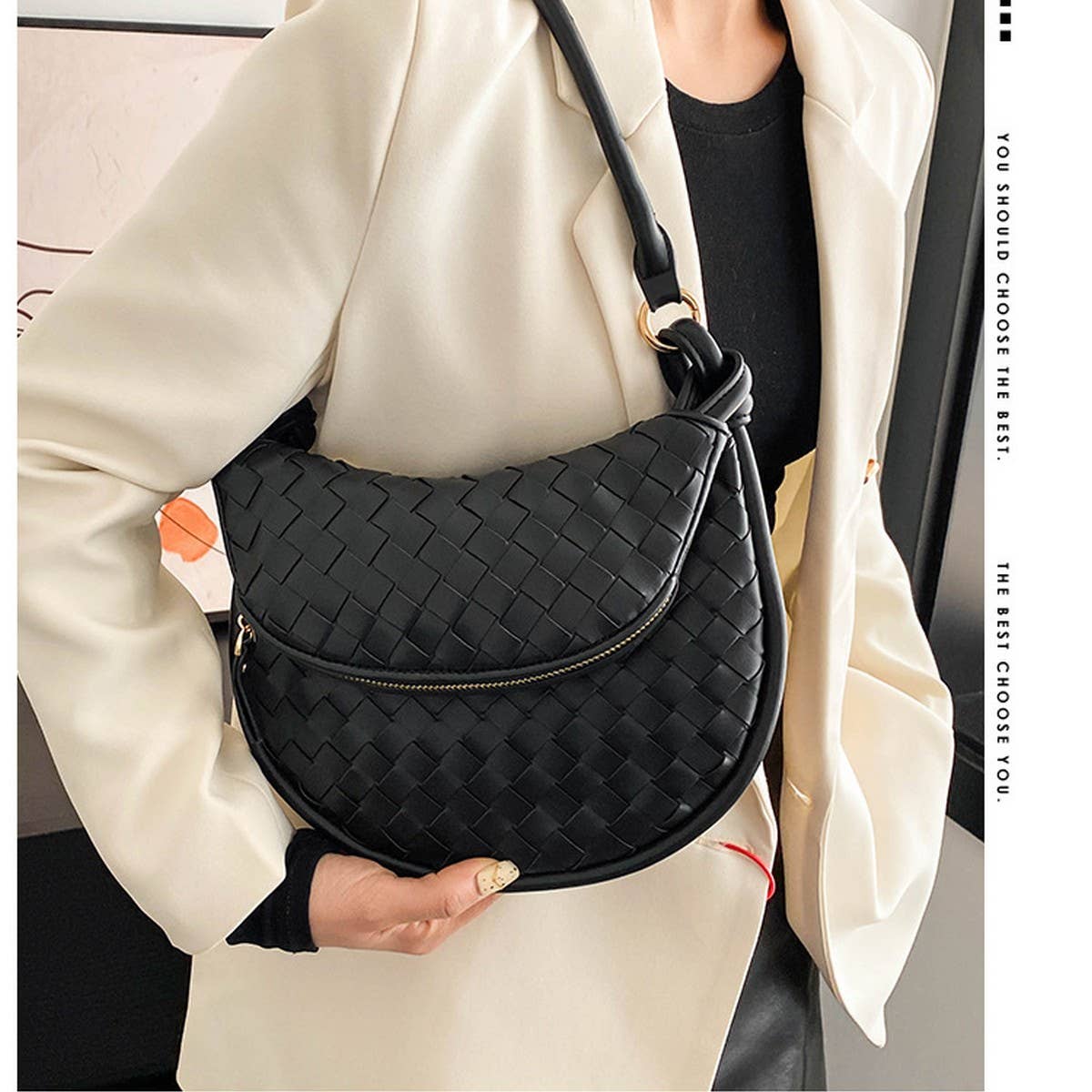 HANDMADE STRAW BAG FASHION ONE-SHOULDER ARMPIT BAG_CWAB1912