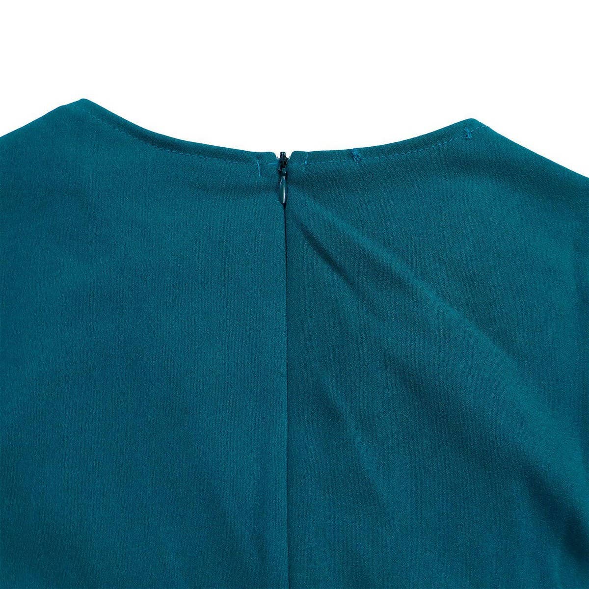 FASHION SUIT COLLAR PLEATED WAIST PLUS SIZE DRESS_CWDMD3653