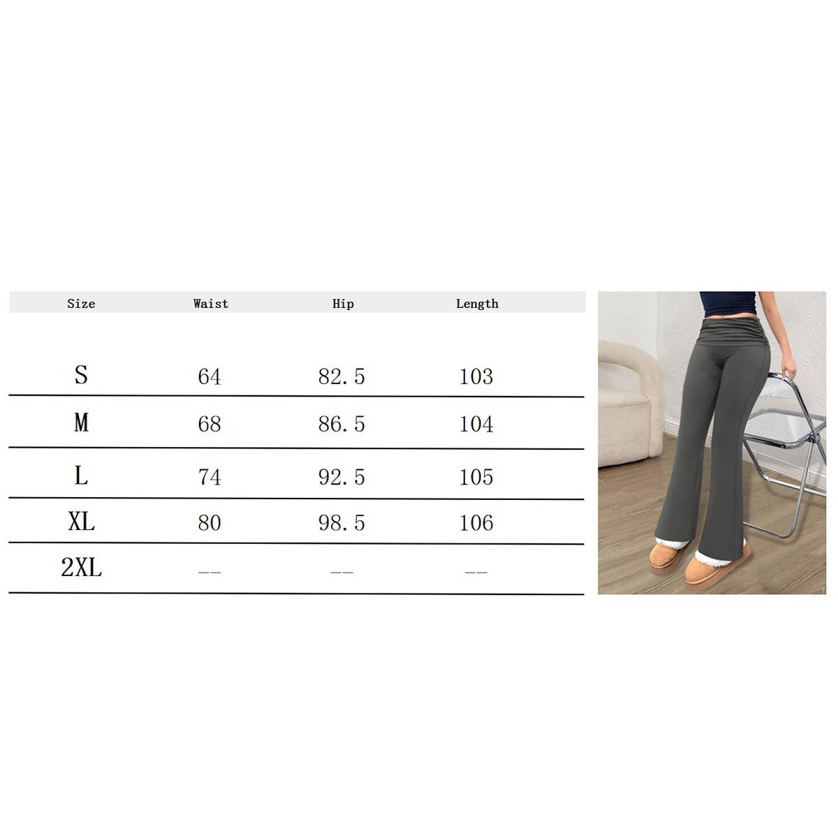 Fashion pleated waistband flip micro-flared pants