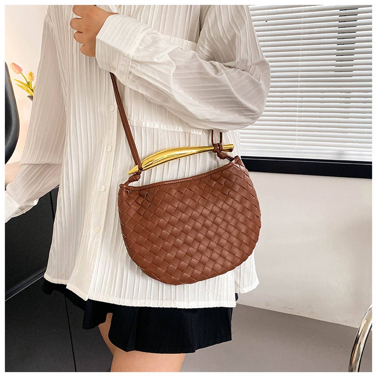 BRAID CROSSBODY BAG SARDINE BAG WOVEN HANDBAG_CWAB1911