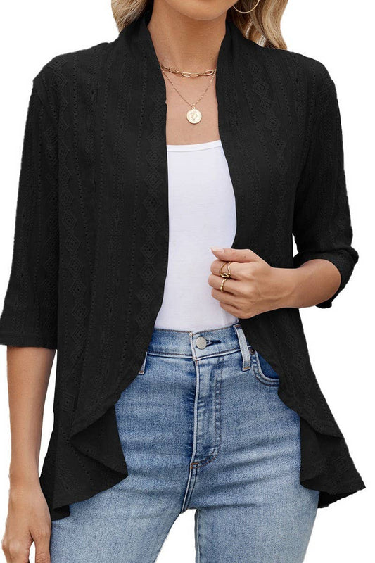 CWOCAS0060_SUMMER LOOSE MID SLEEVE BUTTON SHIRT DRESS