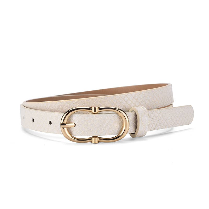 Personalized Snake-patterned metal buckle belt
