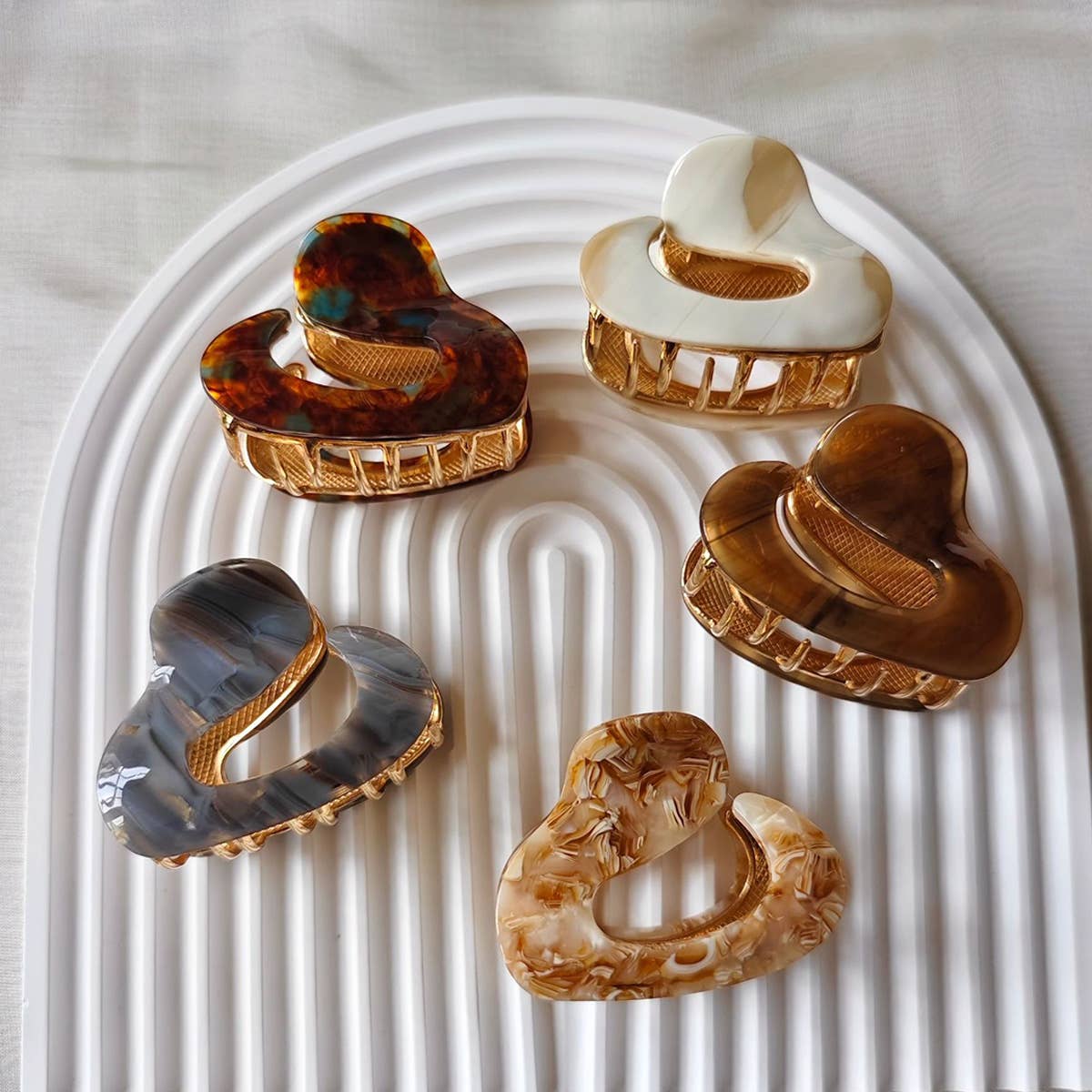 French Acetate Hair Claw - Elegant Alloy Clip