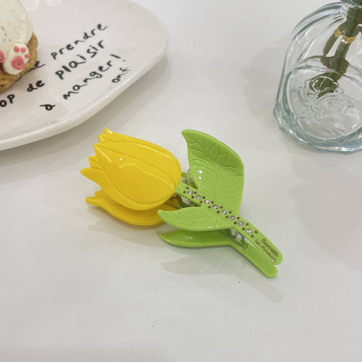 Rhinestone Flower Hair Claw - Tulip Sunflower Clip_CWAHA0966