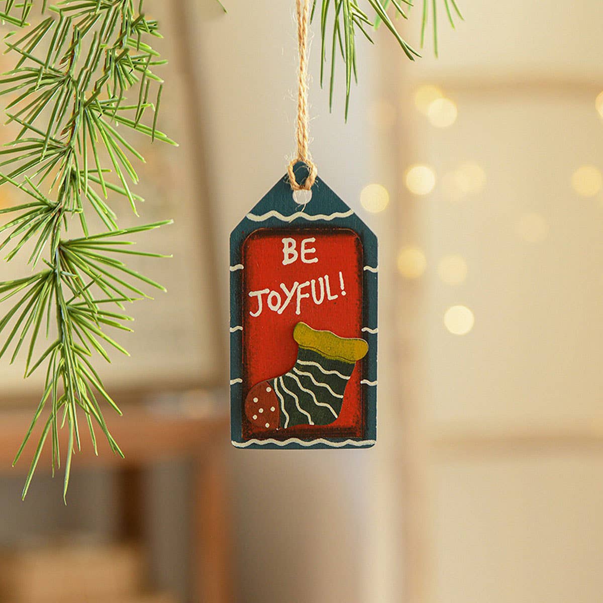 Wooden Xmas Ornaments Santa Snowman Tree Decor_CWMM9671