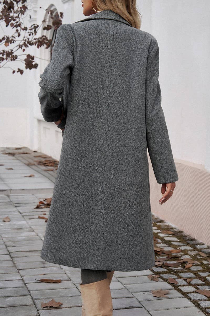 CWOCO0258_V NECK LONG SLEEVE WOOLEN COAT