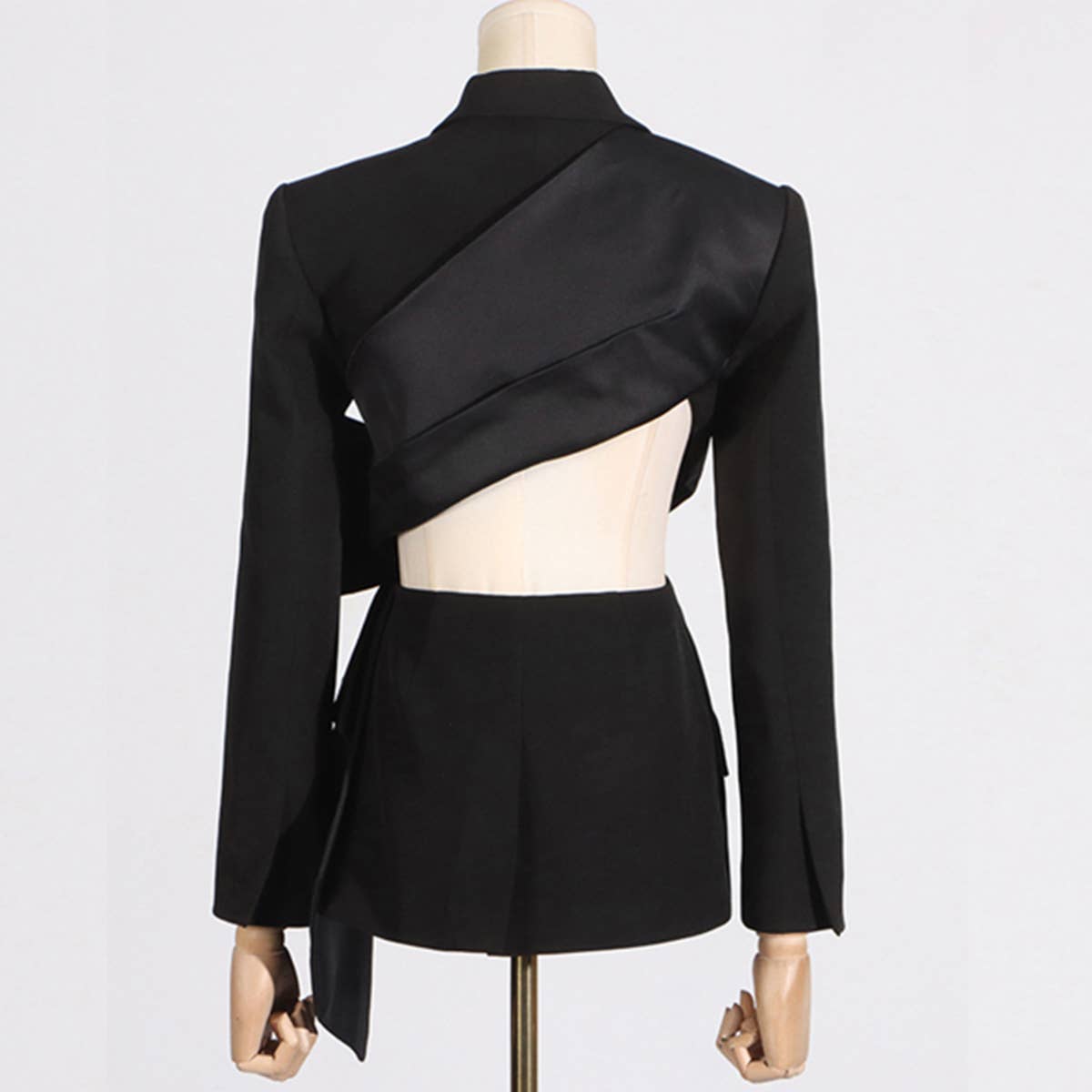 Sexy V-Neck Waist-Tie Blazer with Bow Design