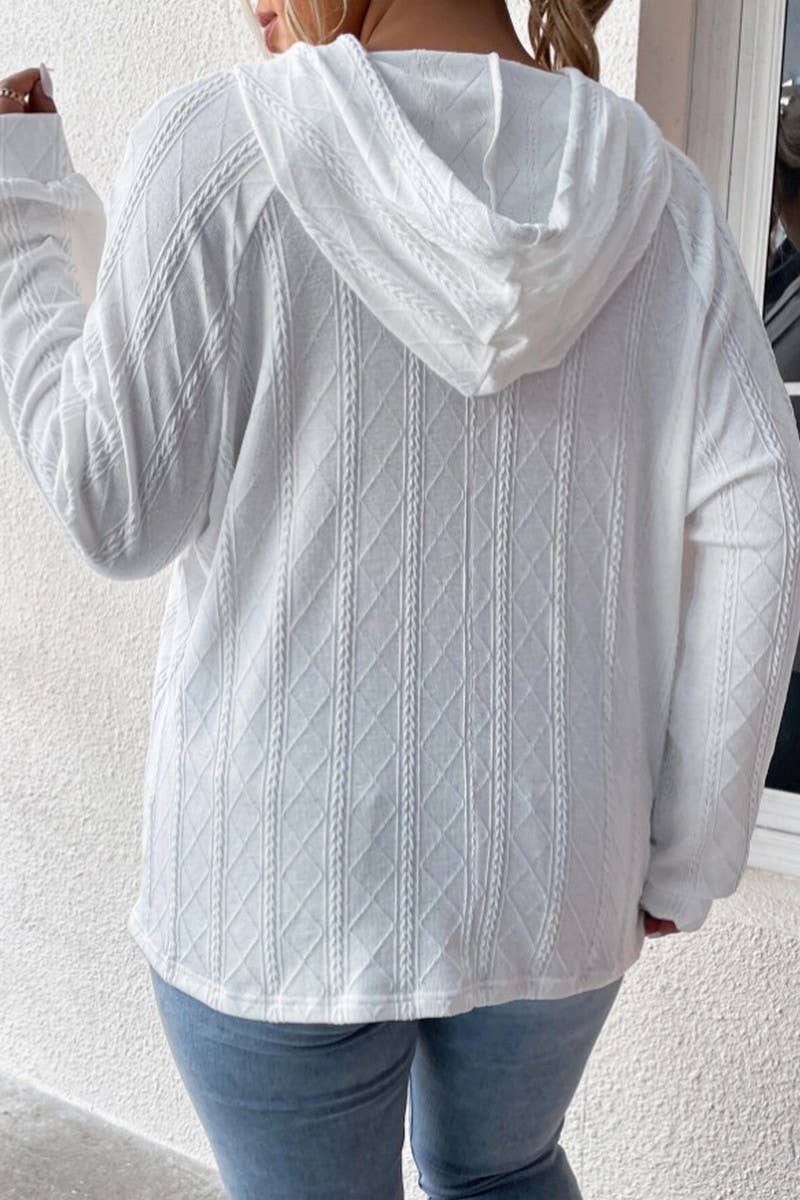 CWOHOL00634_SOLID COLOR HOODED LOOSE-FITTING SWEATSHIRT