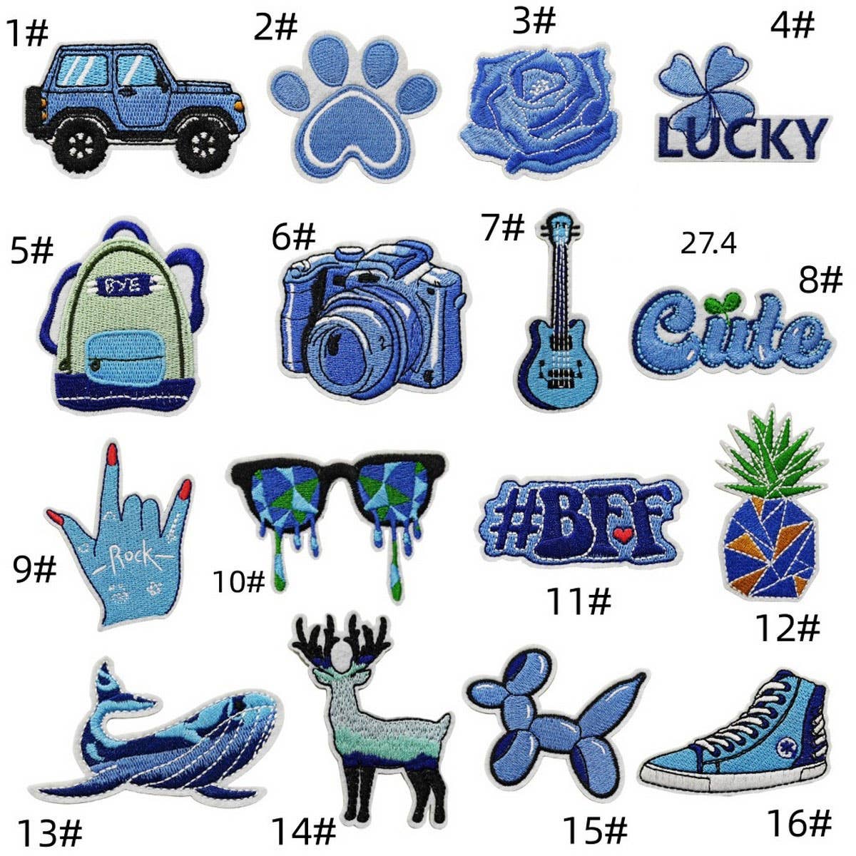 PERSONALIZED BLUE SERIES CARTOON GRAFFITI STICKERS_CWMM4017