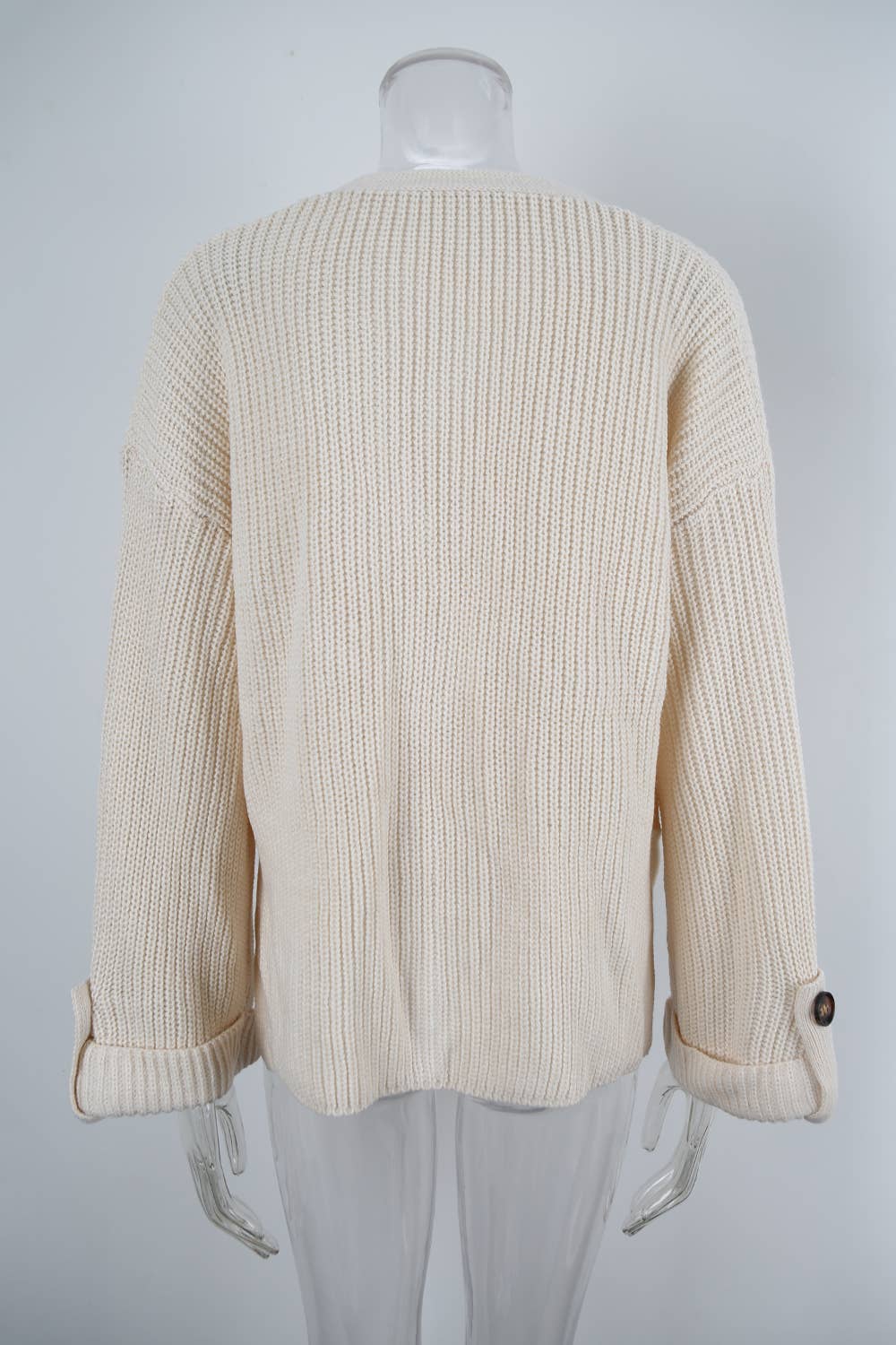 Fashion loose V-neck single-breasted cardigan