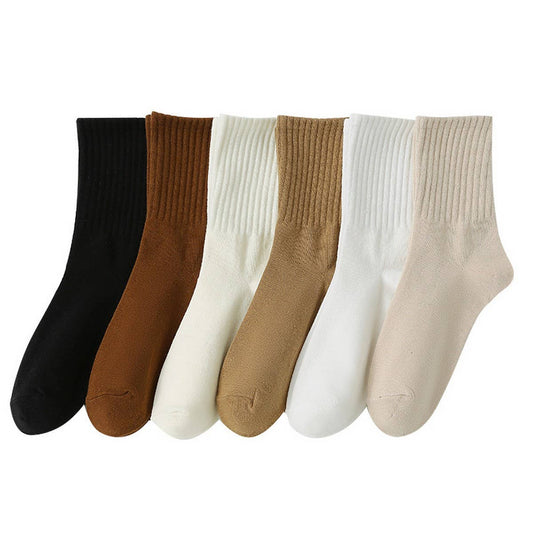NEW SOLID COLOR CASUAL MATCHING WOMEN'S SOCKS