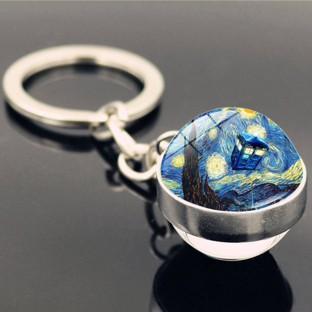 STARRY SKY TIME GEM METAL KEYCHAIN PENDANT JEWELRY_CWMM0494