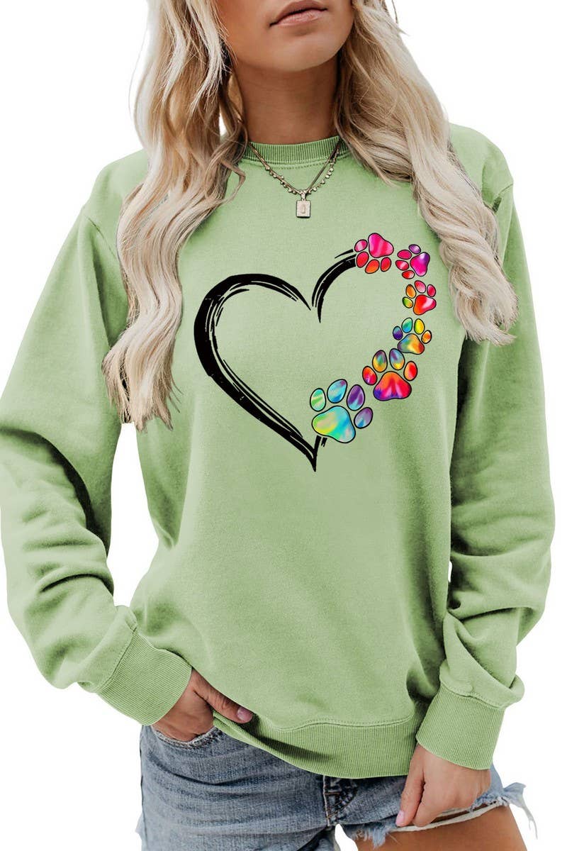 VALENTINE DAY RAINBOW PRINT PULLOVER_CWTSTL0985