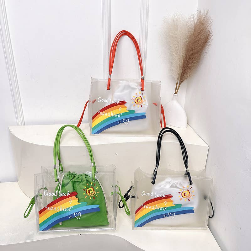 Fashionable pvc transparent jelly tote bag