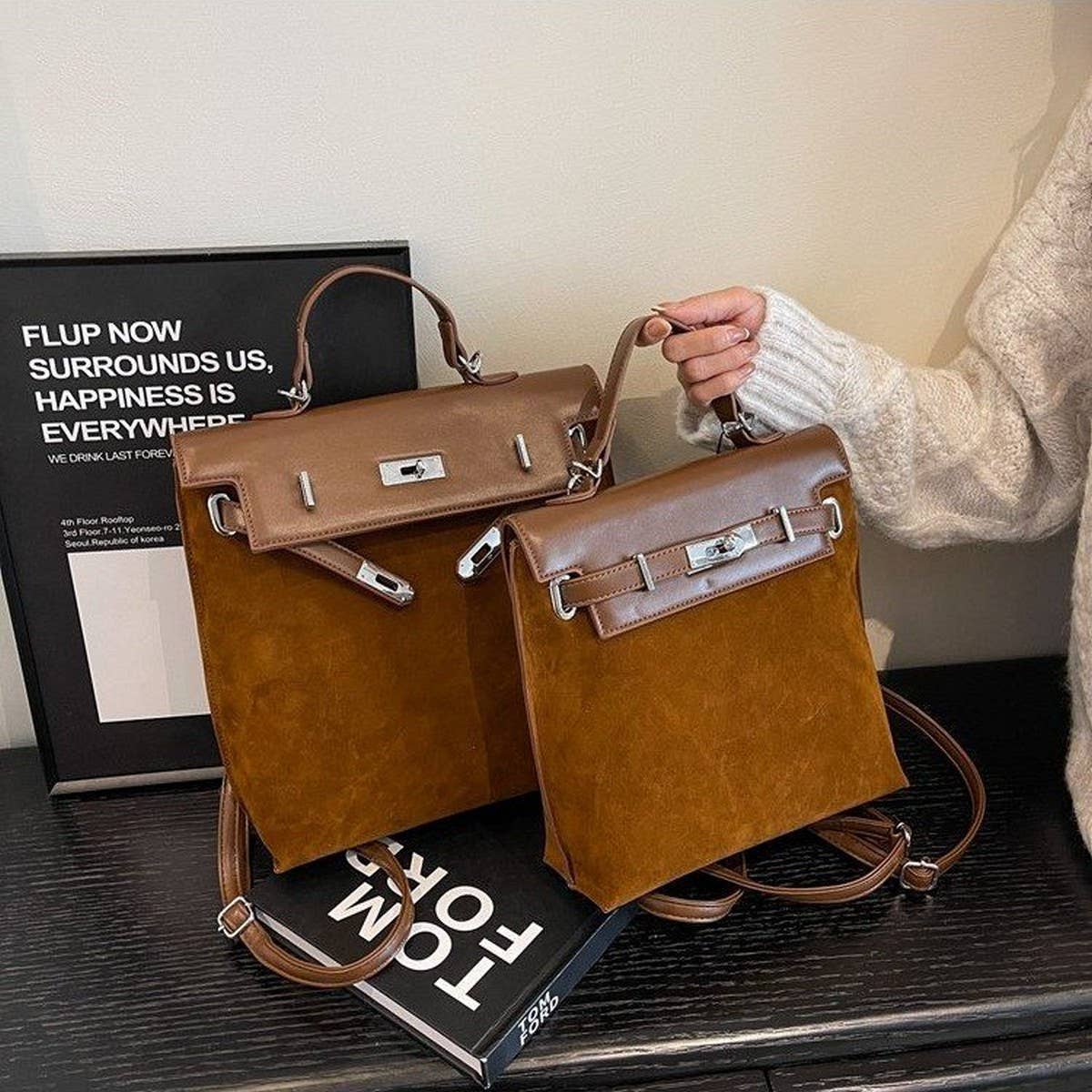 VINTAGE CASUAL PU LEATHER BACKPACK FOR WOMENS_CWAB1789