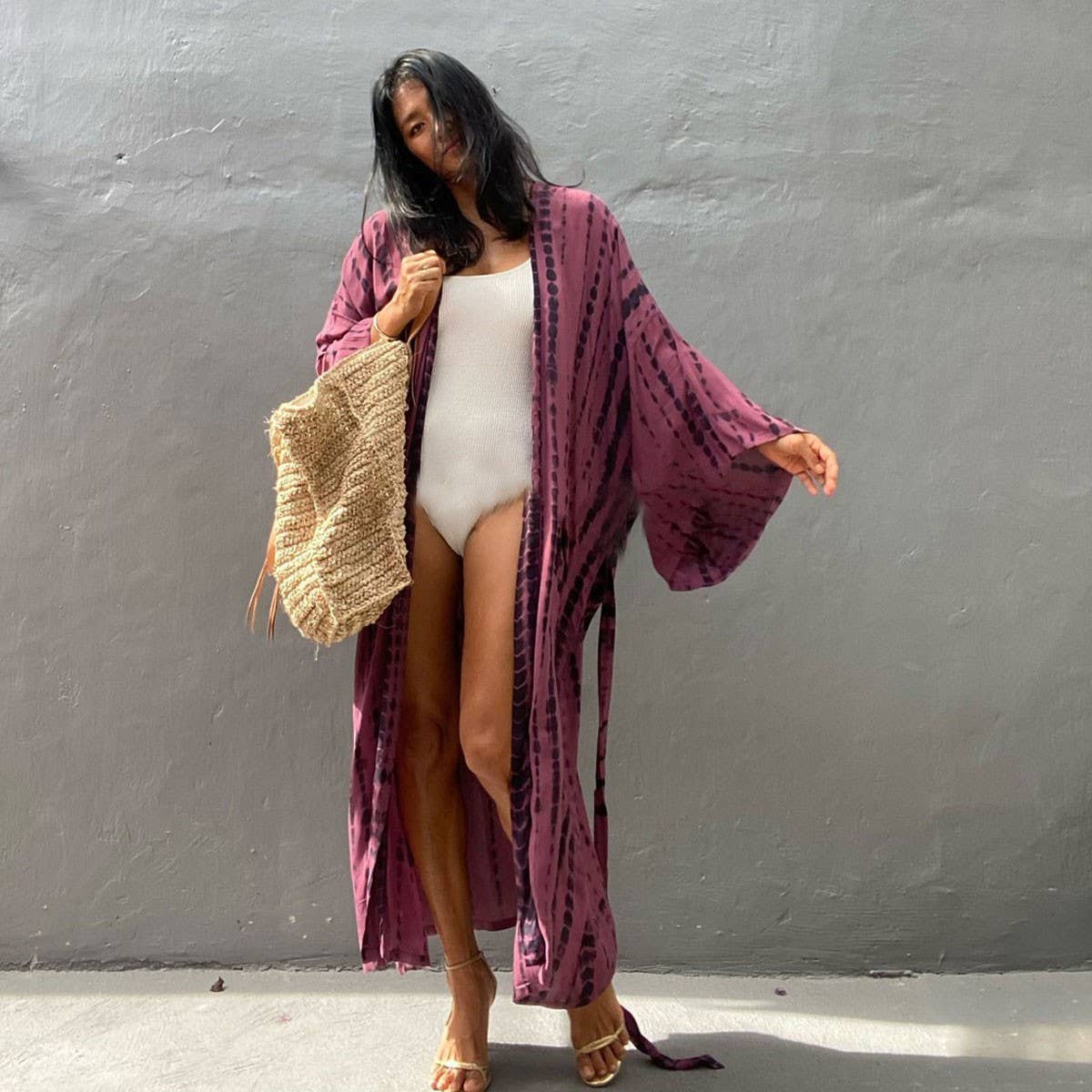 Tie-Dye Beach Cover-Up Cardigan Bikini Sunscreen