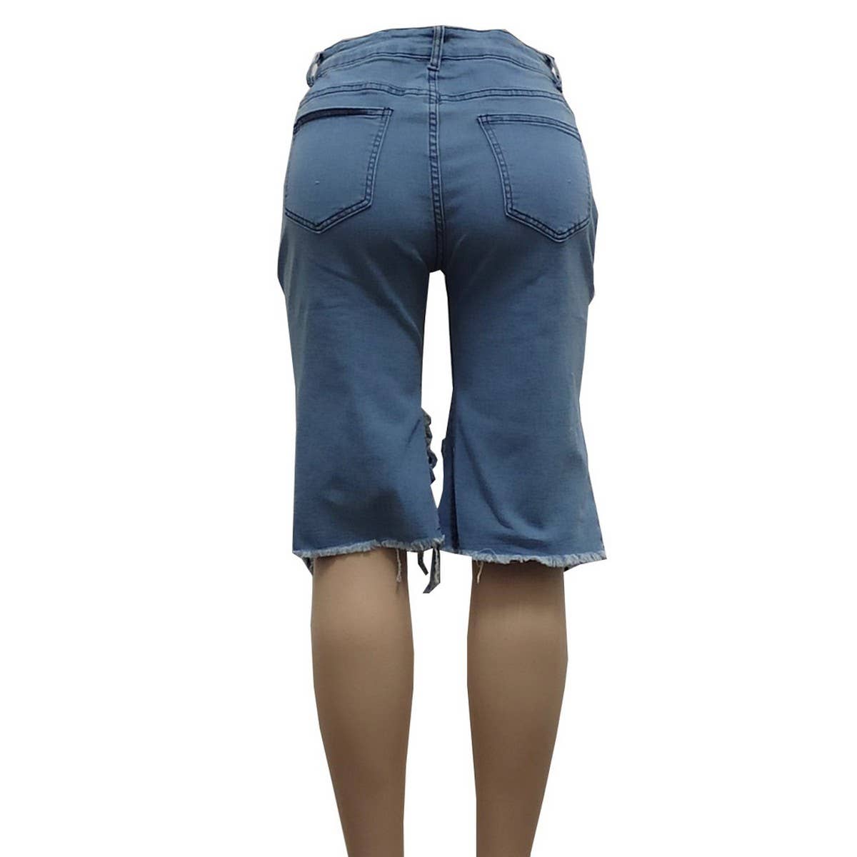 FASHIONABLE HOLE SEXY STRETCH DENIM CAPRIS_CWJS0046