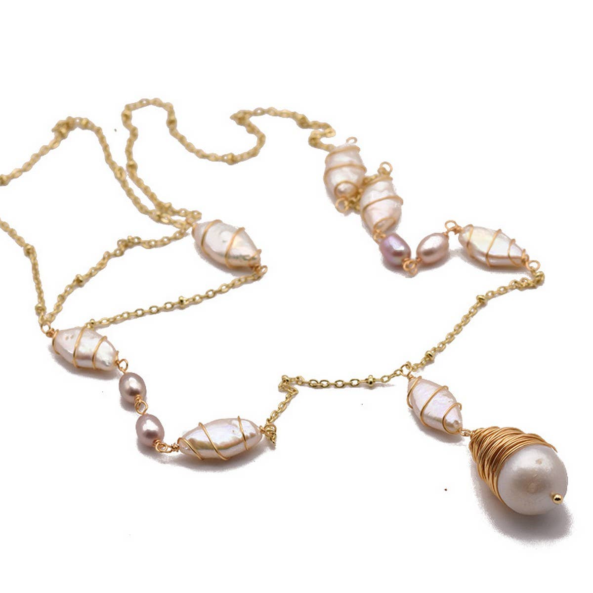 HIGH-END VINTAGE DIAMOND PEARL NECKLACE FOR WOMEN