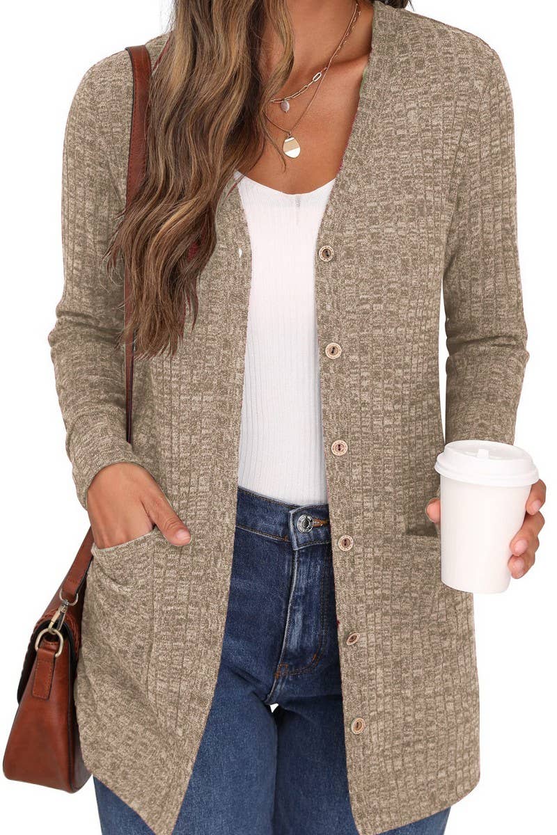 CWOCAL0569_Button Down Long Sleeve Casual Top